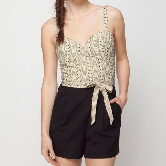 Anthropologie Lilka Banana Linen Blend Romper - Picture 2 of 8